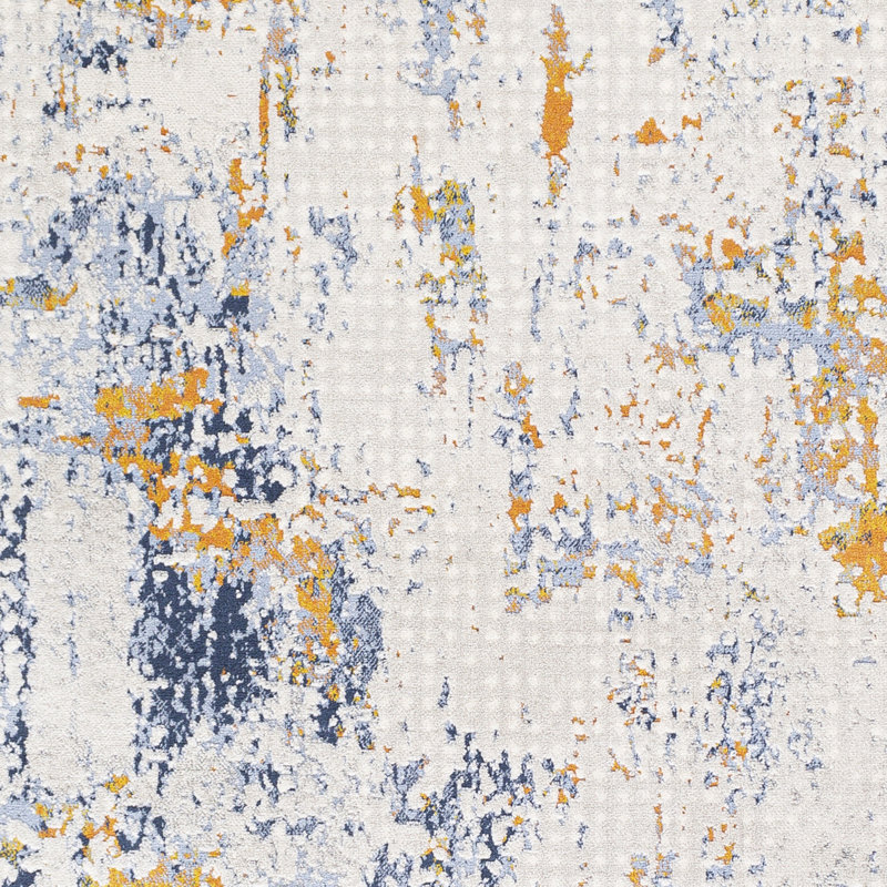 17 Stories Awad Abstract Light Gray/Navy Area Rug & Reviews Wayfair